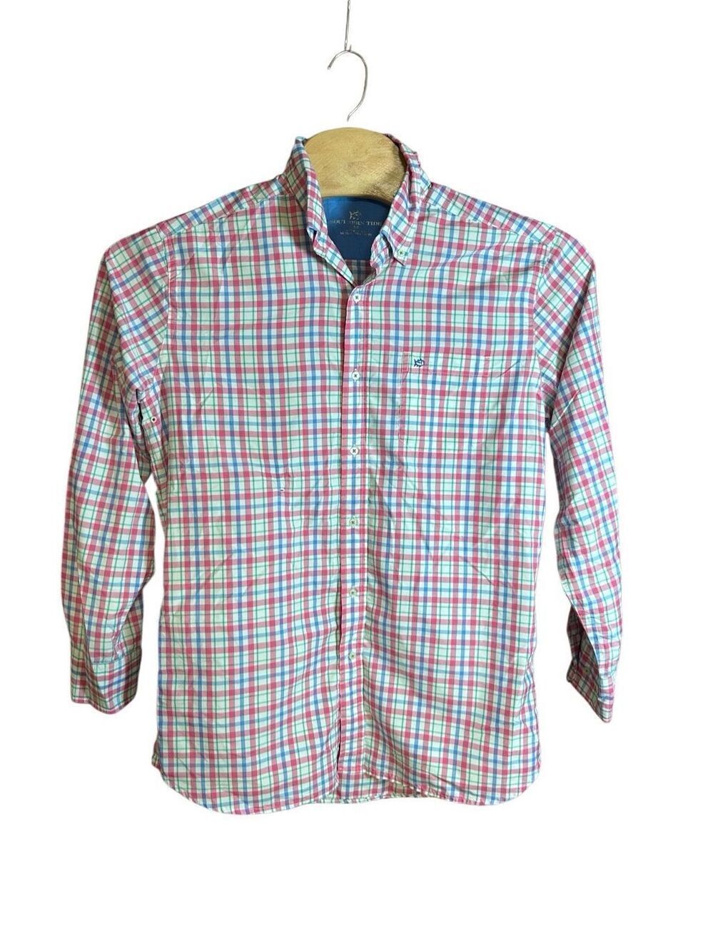 Southern Tide Medium (M) Bright Plaid Outdoor Long Sleeve
